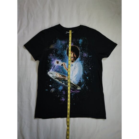Bob Ross Men's Unisex Adult Painting Galaxy Space Graphic Print Tee Black Small - Picture 7 of 8